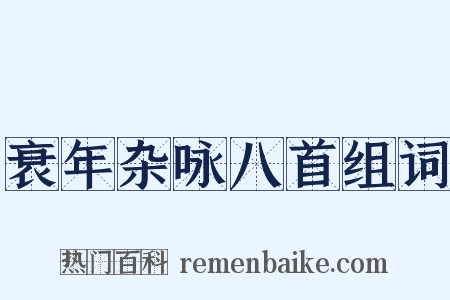 衰年杂咏八首组词是什么意思的图片
